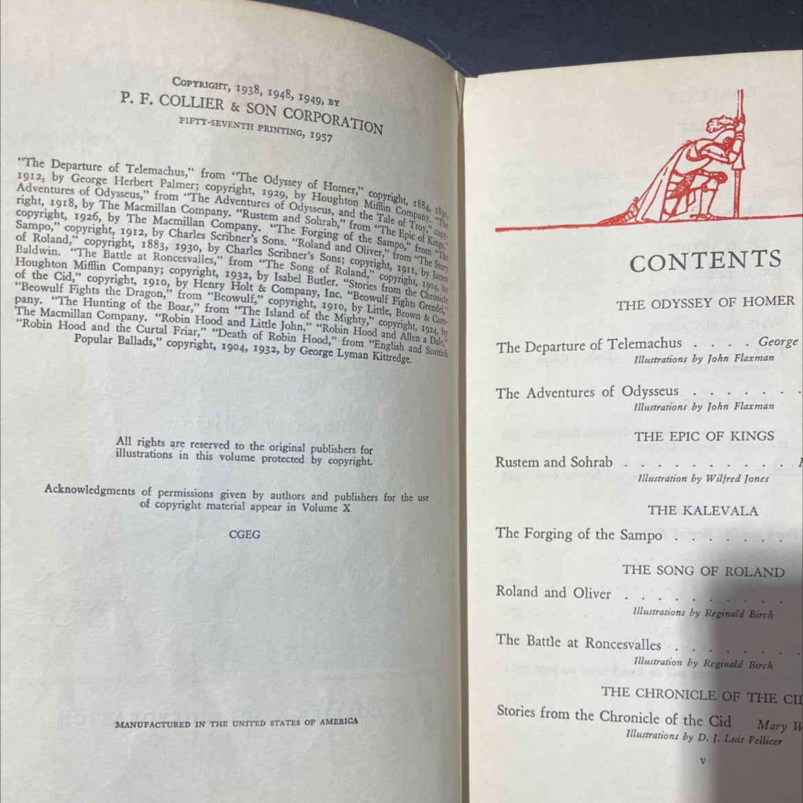 the junior classics volume four popular edition illustrated hero tales book, by mabel williams, marcia dalphin, 1957 image 3