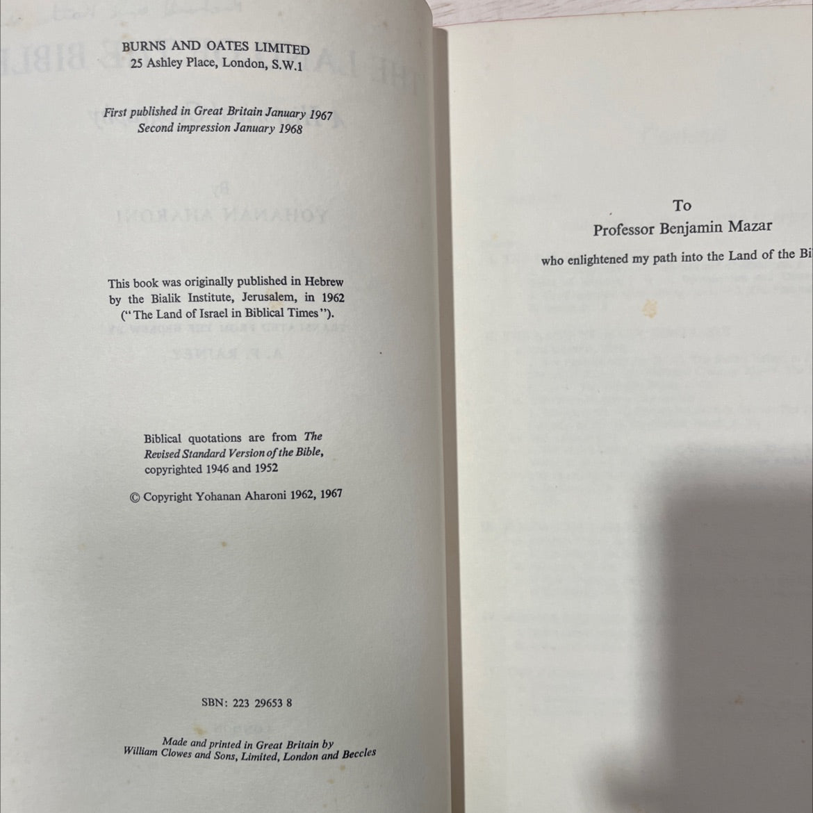 the land of the bible a historical geography book, by yohanan aharoni, 1968 Hardcover, Vintage image 3