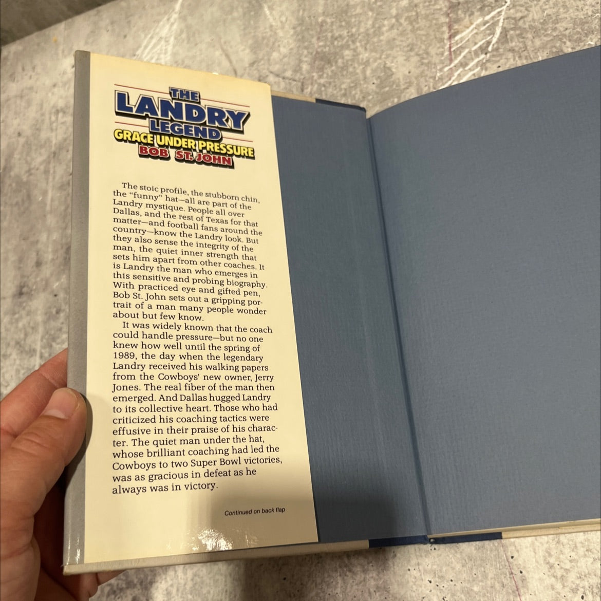 the landry legend: grace under pressure book, by Bob St. John, 1989 Hardcover image 4