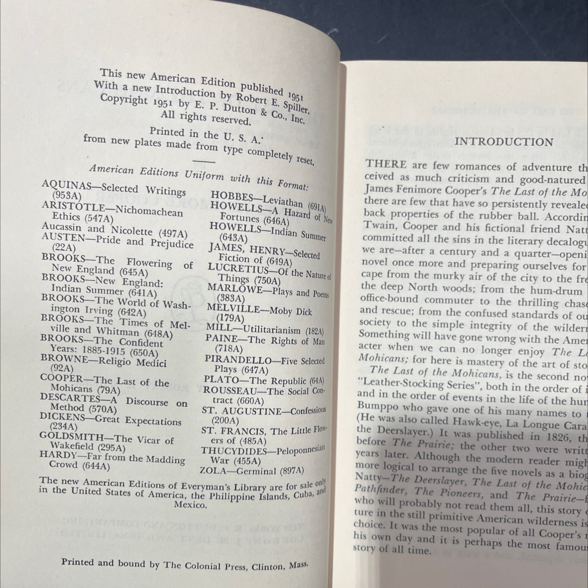 the last of the mohicans book, by james fenimore cooper, 1951 Hardcover image 3