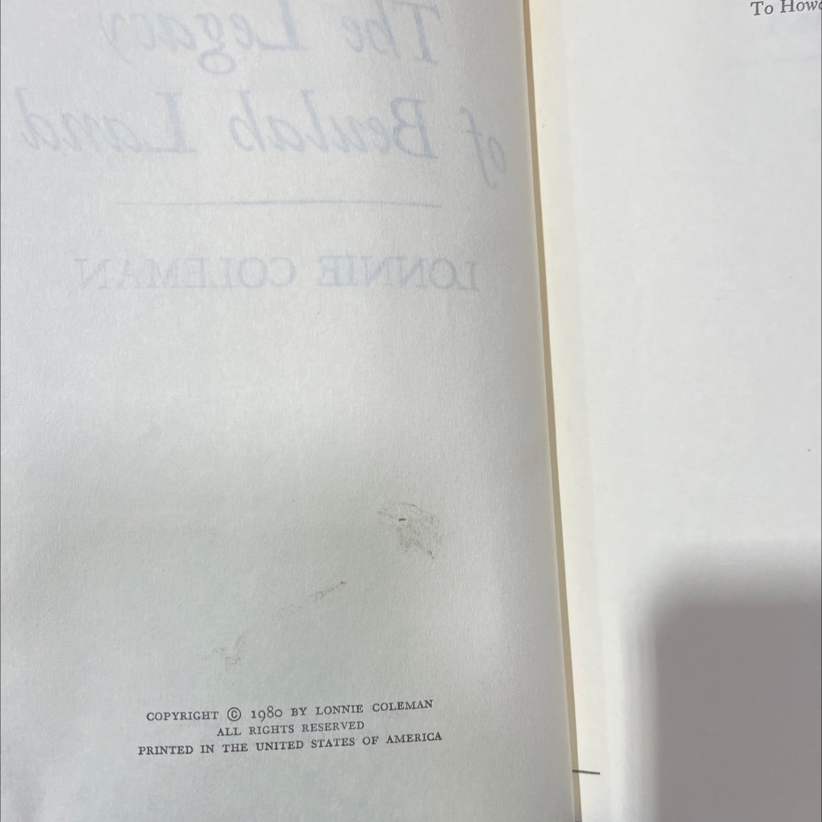 the legacy of beulah land book, by lonnie coleman, 1980 Hardcover image 3