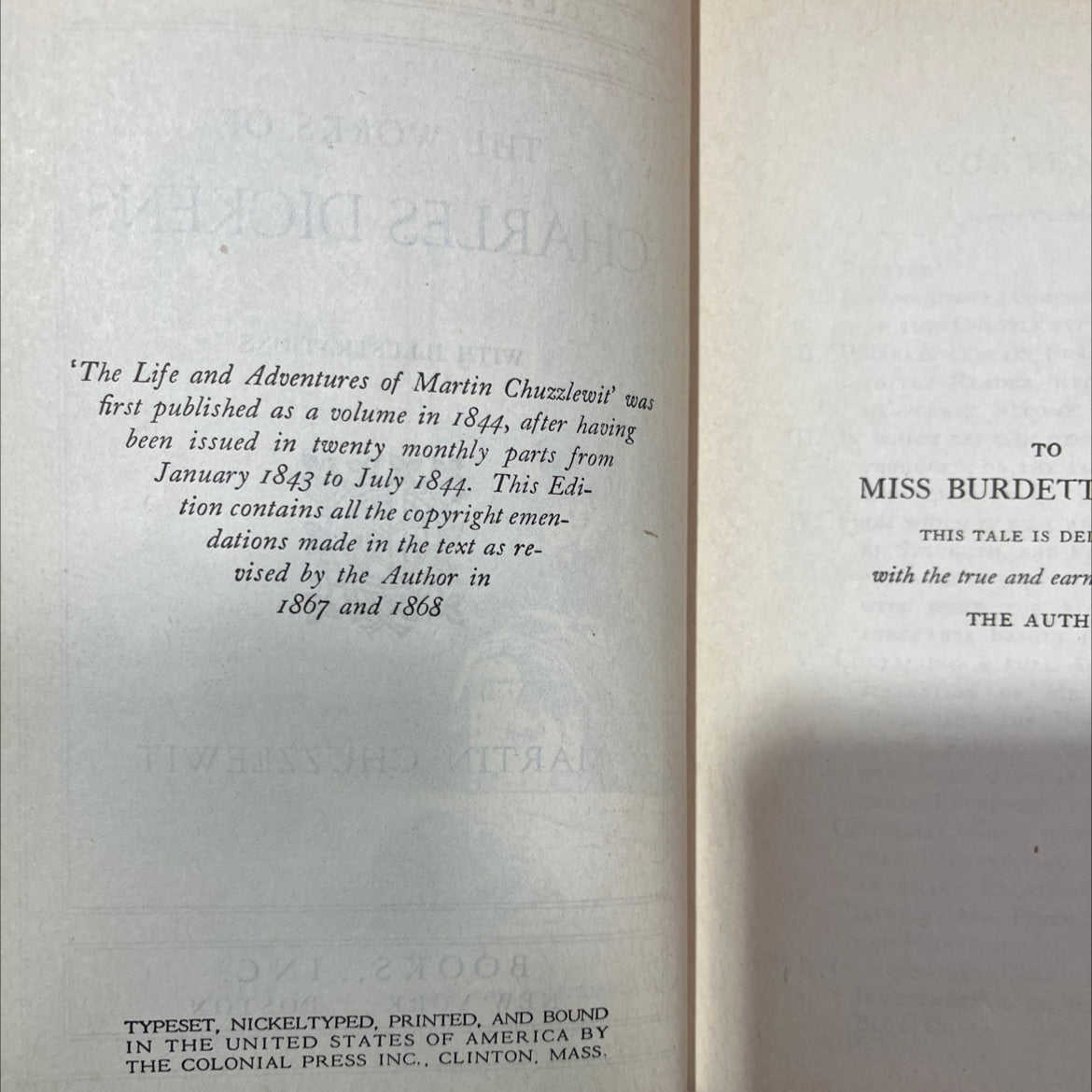 the life and adventures of martin chuzzlewit book, by charles dickens, 1868 Hardcover, Antique image 3