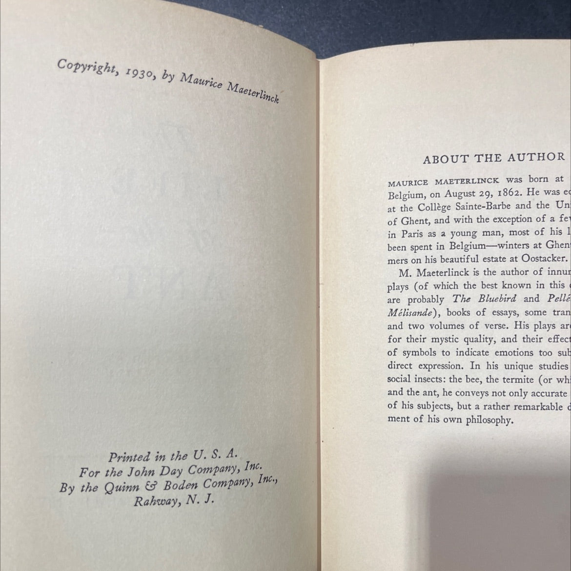 the life of the ant book, by maurice maeterlinck, 1930 Hardcover image 3