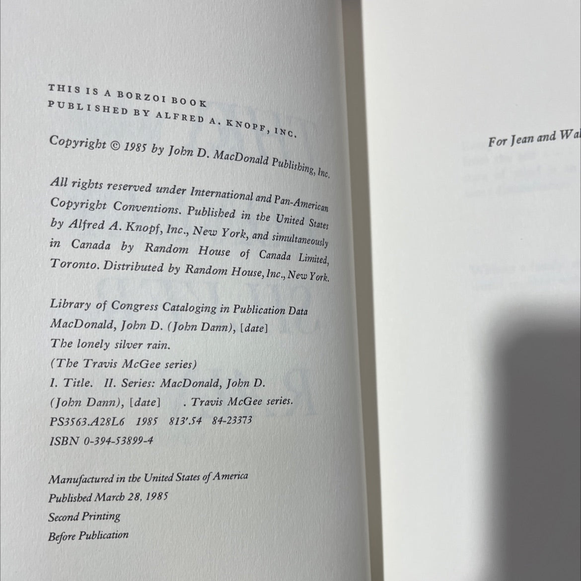 the lonely silver rain book, by John D. MacDonald, 1985 Hardcover, Vintage image 3