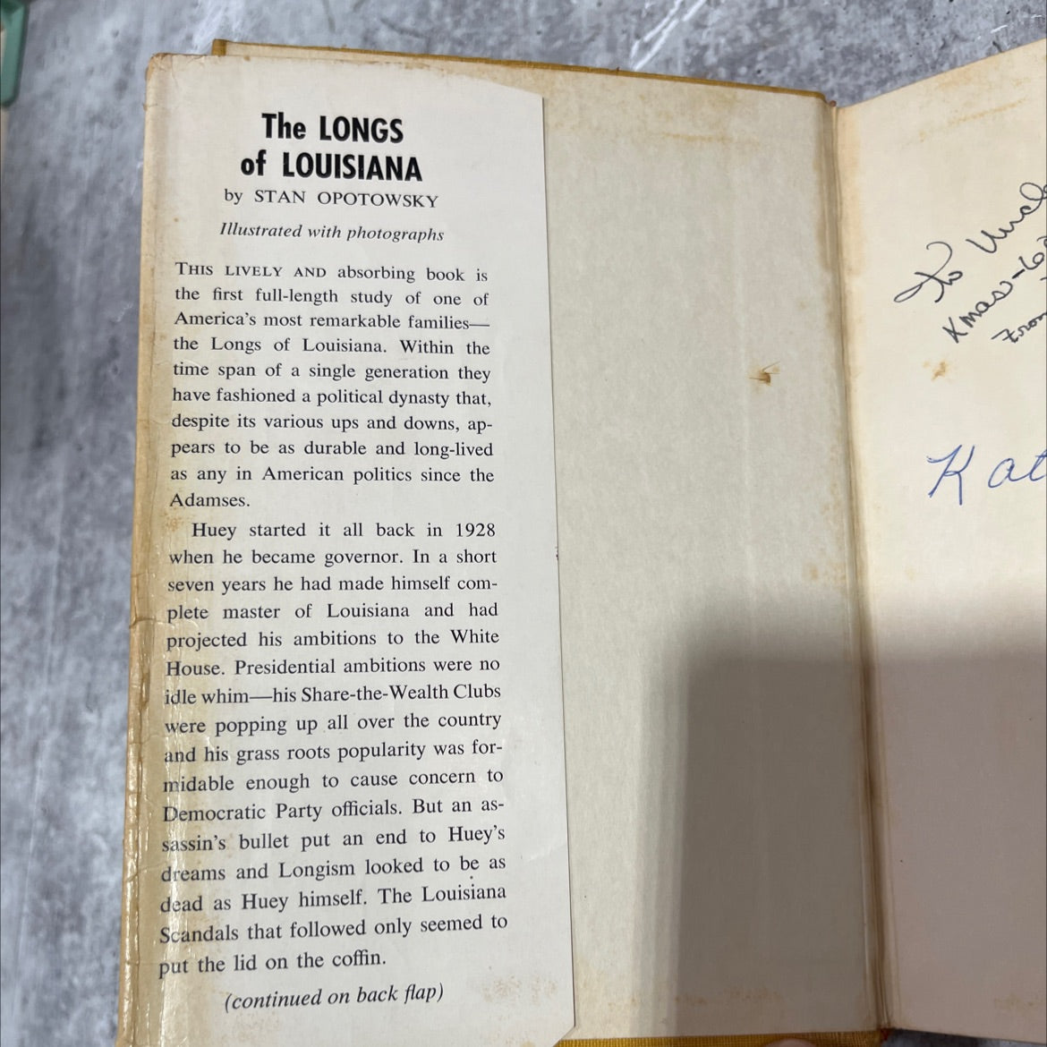 the longs of louisiana book, by Stan Opotowsky, 1960 Hardcover image 4