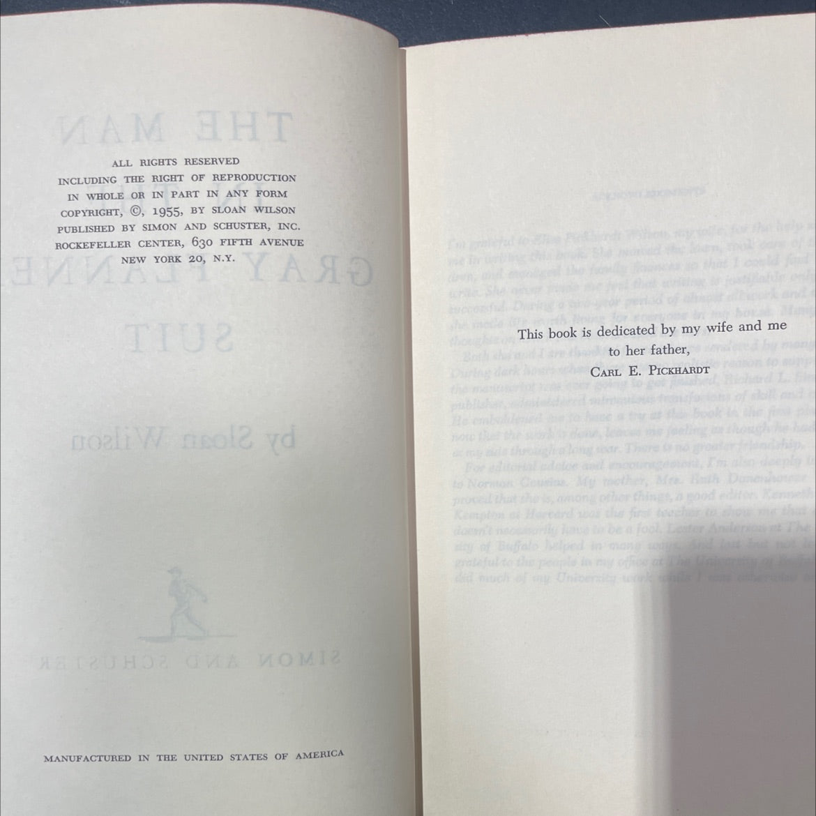 the man in the gray flannel suit book, by sloan wilson, 1955 Hardcover image 3