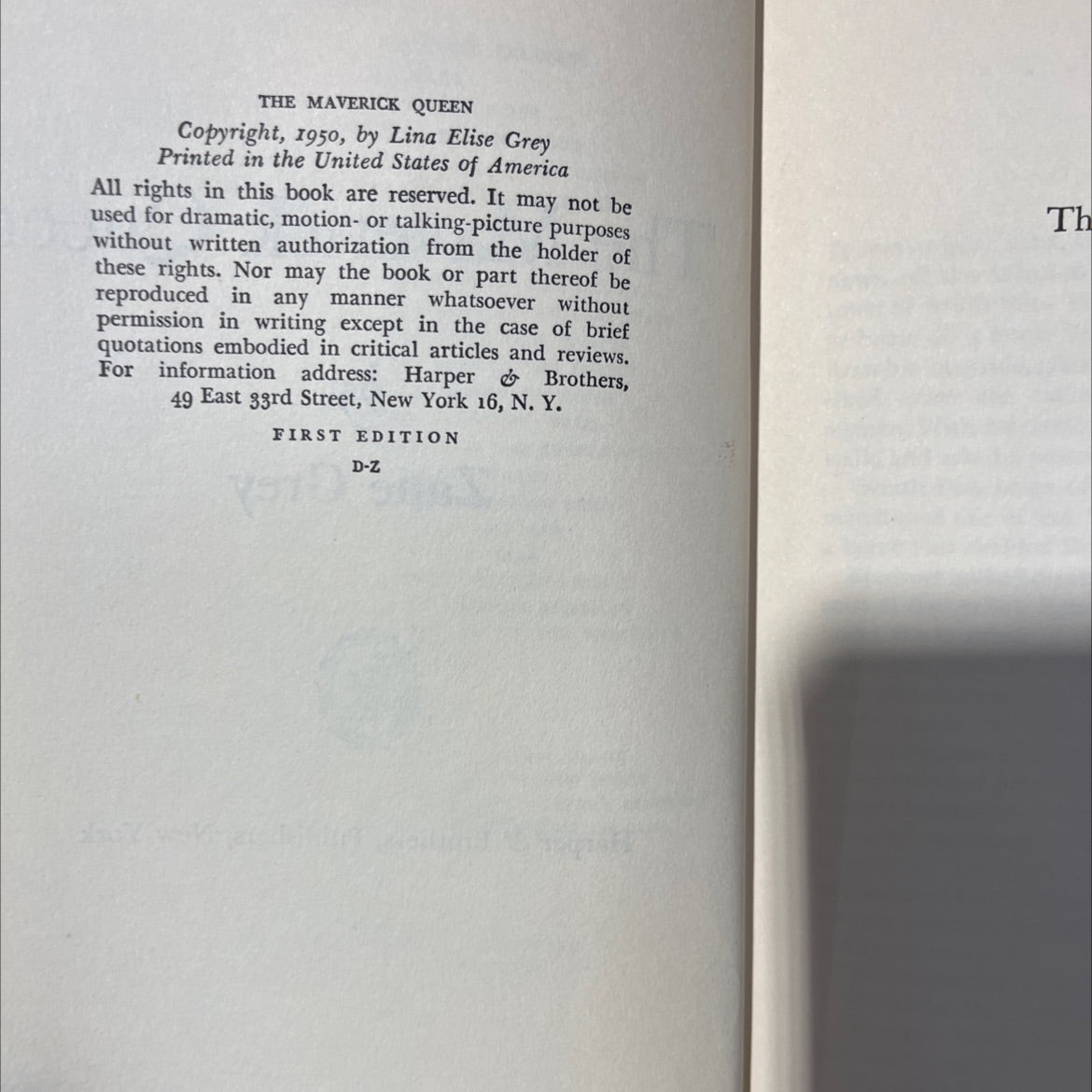 the maverick queen book, by Zane Grey, 1950 Hardcover, Vintage image 3