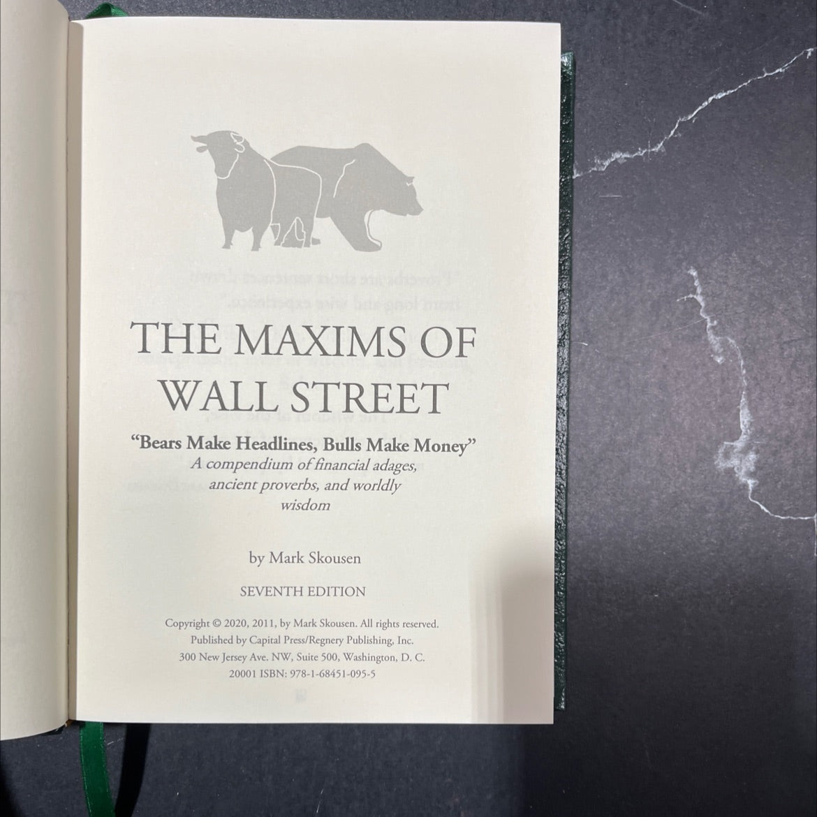 the maxims of wall street \"bears make headlines, bulls make money\" book, by Mark Skousen, 2020 Hardcover image 2