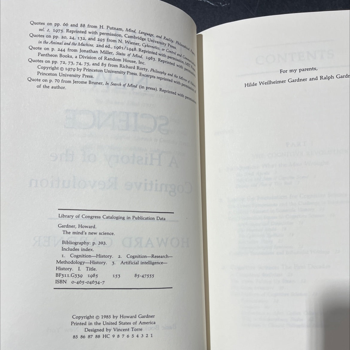 the mind's new science a history of the cognitive revolution book, by howard gardner, 1985 Hardcover image 3
