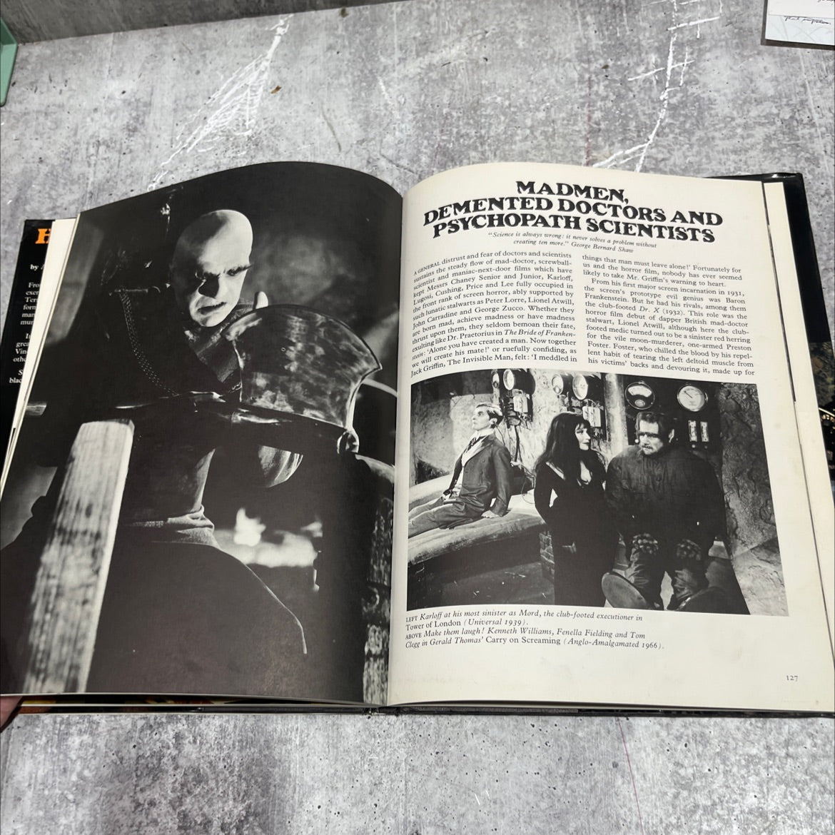 the movie treasury horror movies tales of terror in the cinema book, by alan g. frank, unknown Hardcover image 4