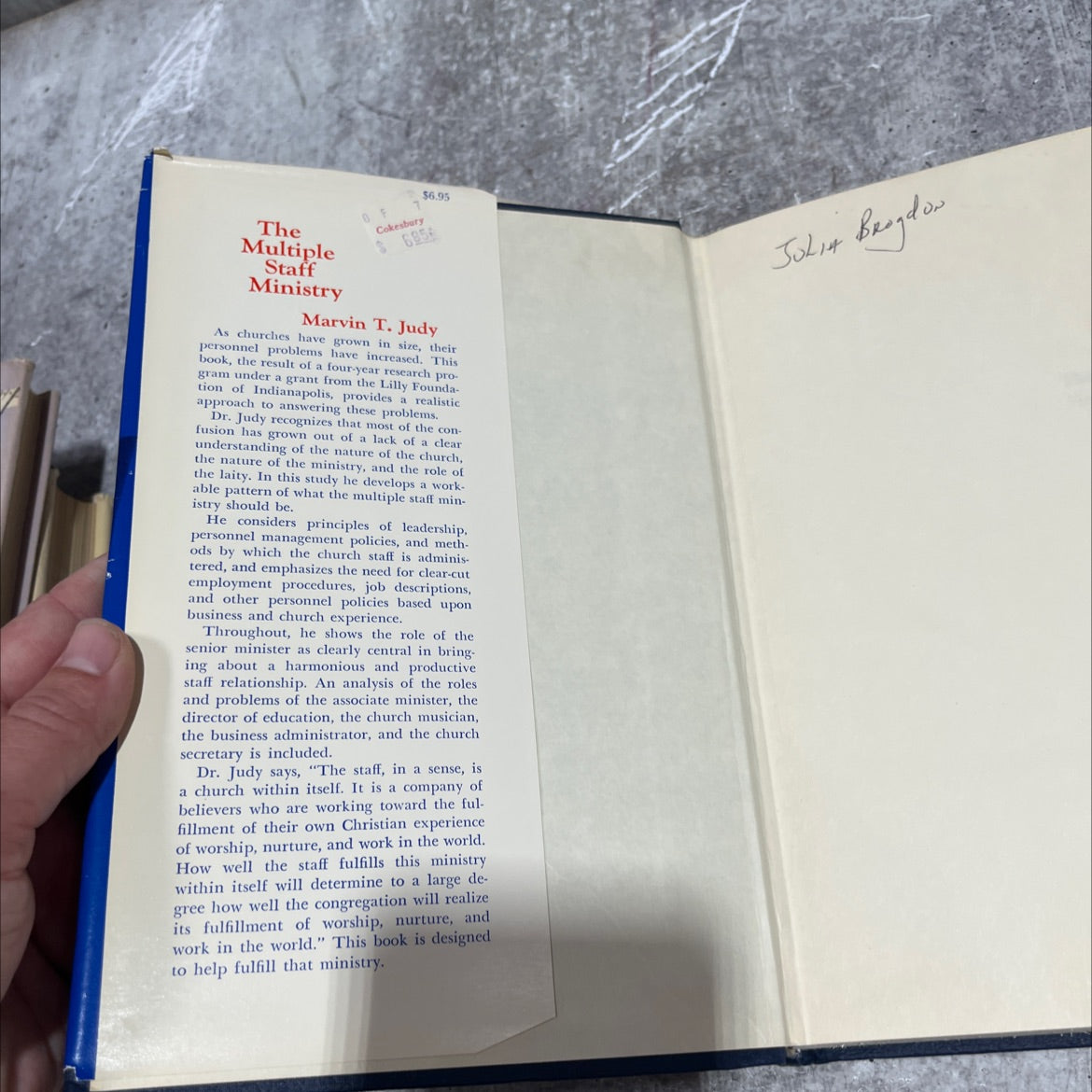 the multiple staff ministry book, by marvin t. judy, 1969 Hardcover image 4