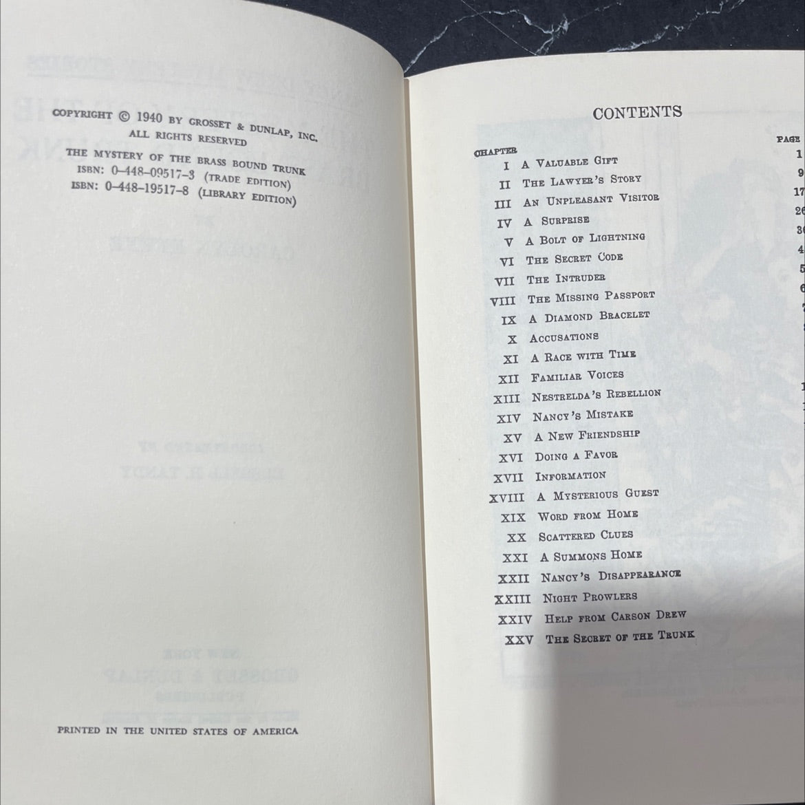 the mystery of the brass bound trunk book, by carolyn keene, 1940 Hardcover image 3