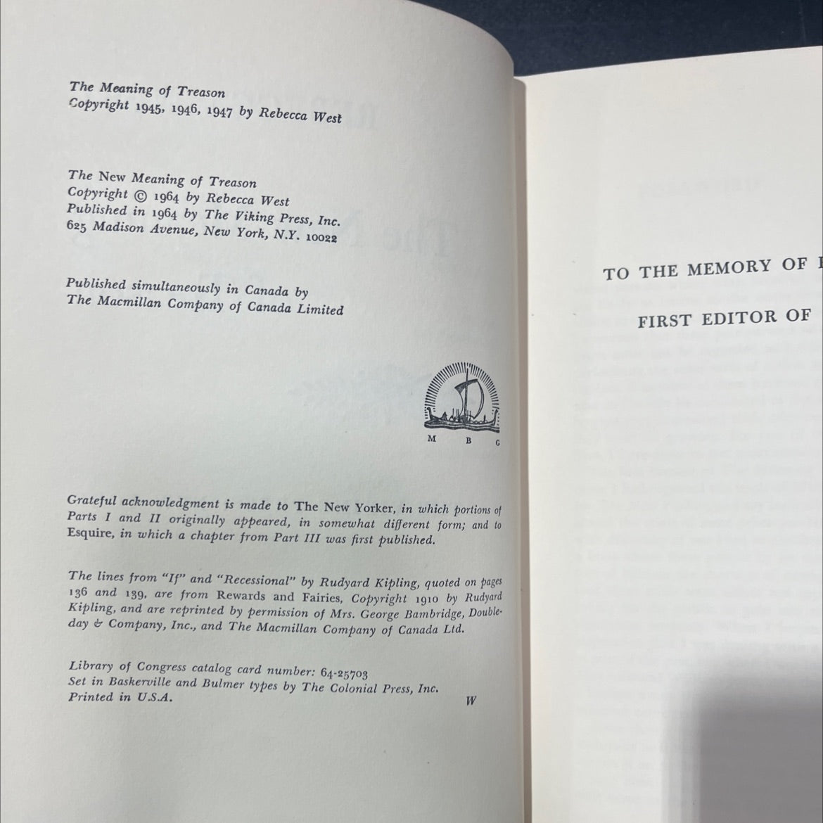 the new meaning of treason book, by rebecca west, 1964 Hardcover image 3