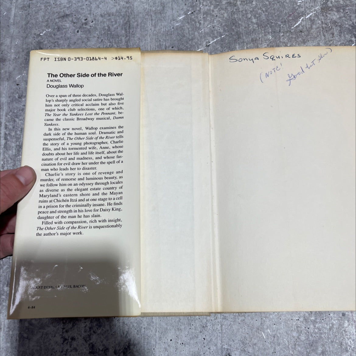 the other side of the river book, by Douglass Wallop, 1984 Hardcover image 4