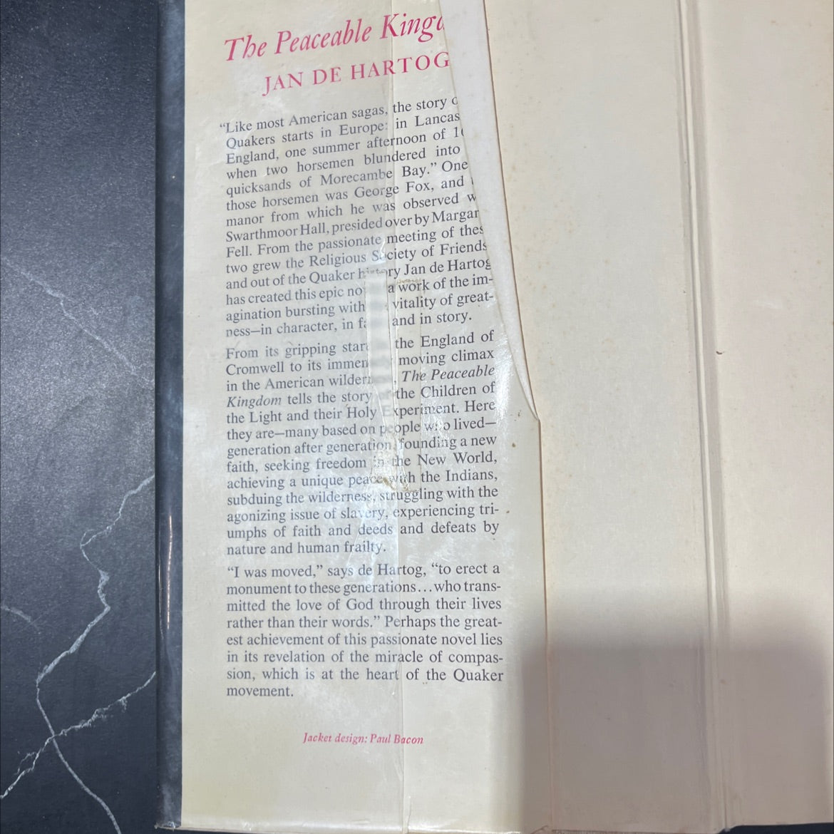 the peaceable kingdom an american saga book, by Jan de Hartog, 1972 Hardcover image 4