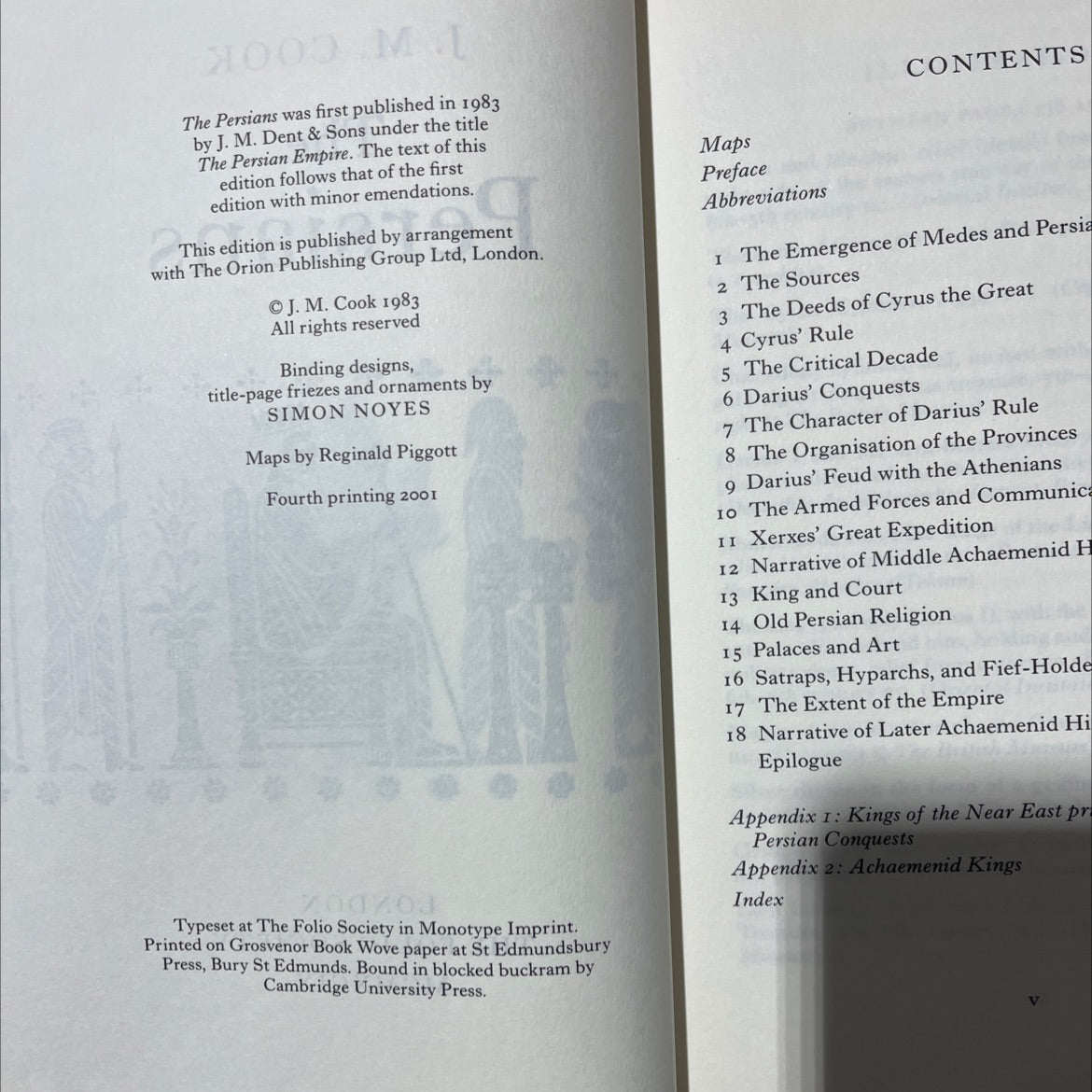 the persians book, by j. m. cook, 2001 Hardcover image 3