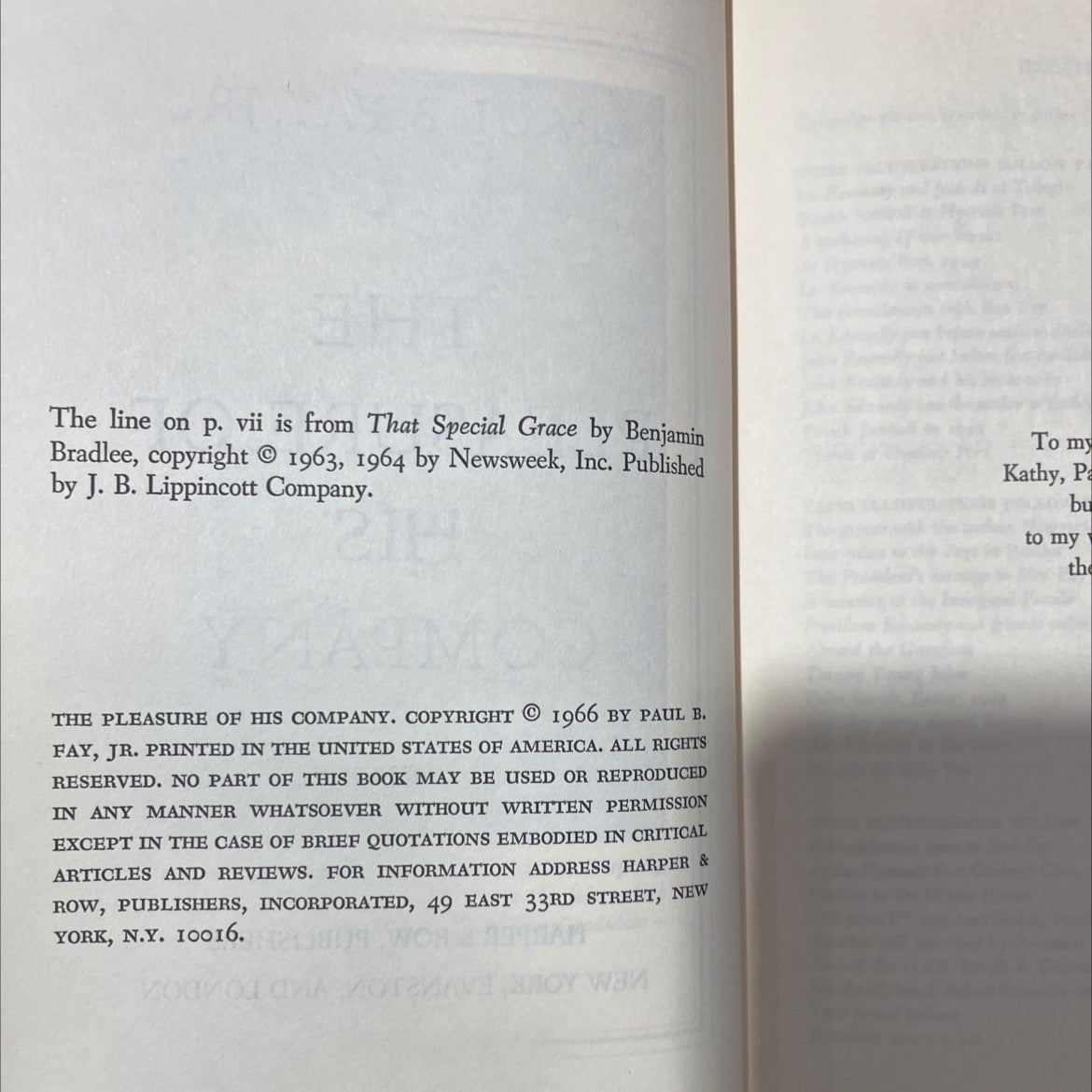 the pleasure of his company book, by paul b. fay, jr., 1966 Hardcover, Vintage image 3