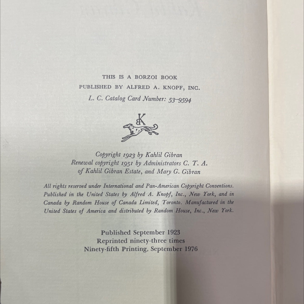 the prophet book, by Kahlil Gibran, 1976 Hardcover image 3