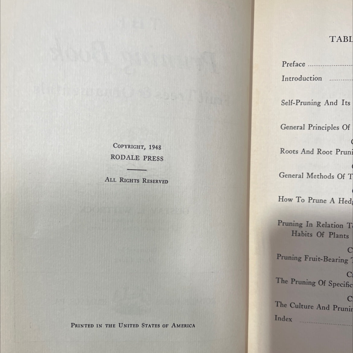 the pruning book fruit trees & ornamentals book, by gustav l. wittrock, 1948 Hardcover, Vintage image 3