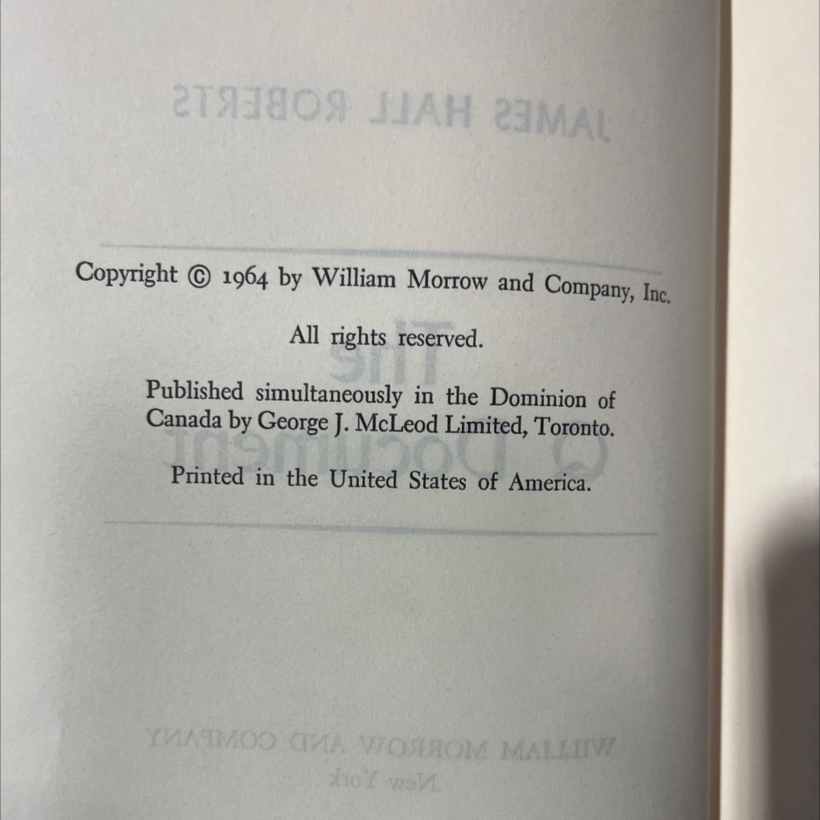 the q document book, by james hall roberts, 1964 Hardcover image 3