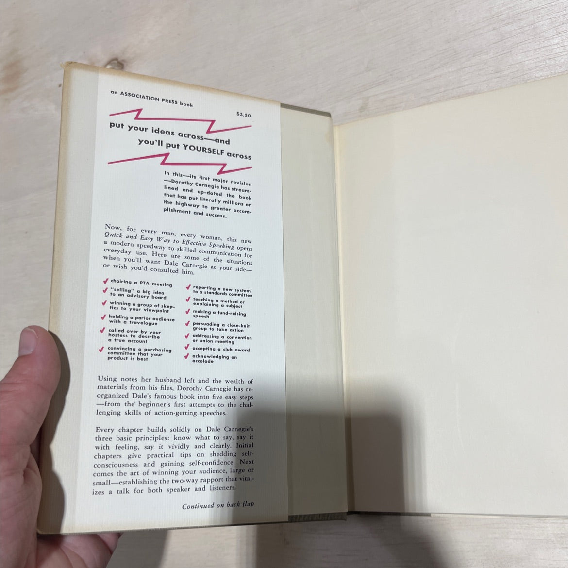 the quick and easy way to effective speaking book, by dorothy carnegie, 1969 Hardcover image 4