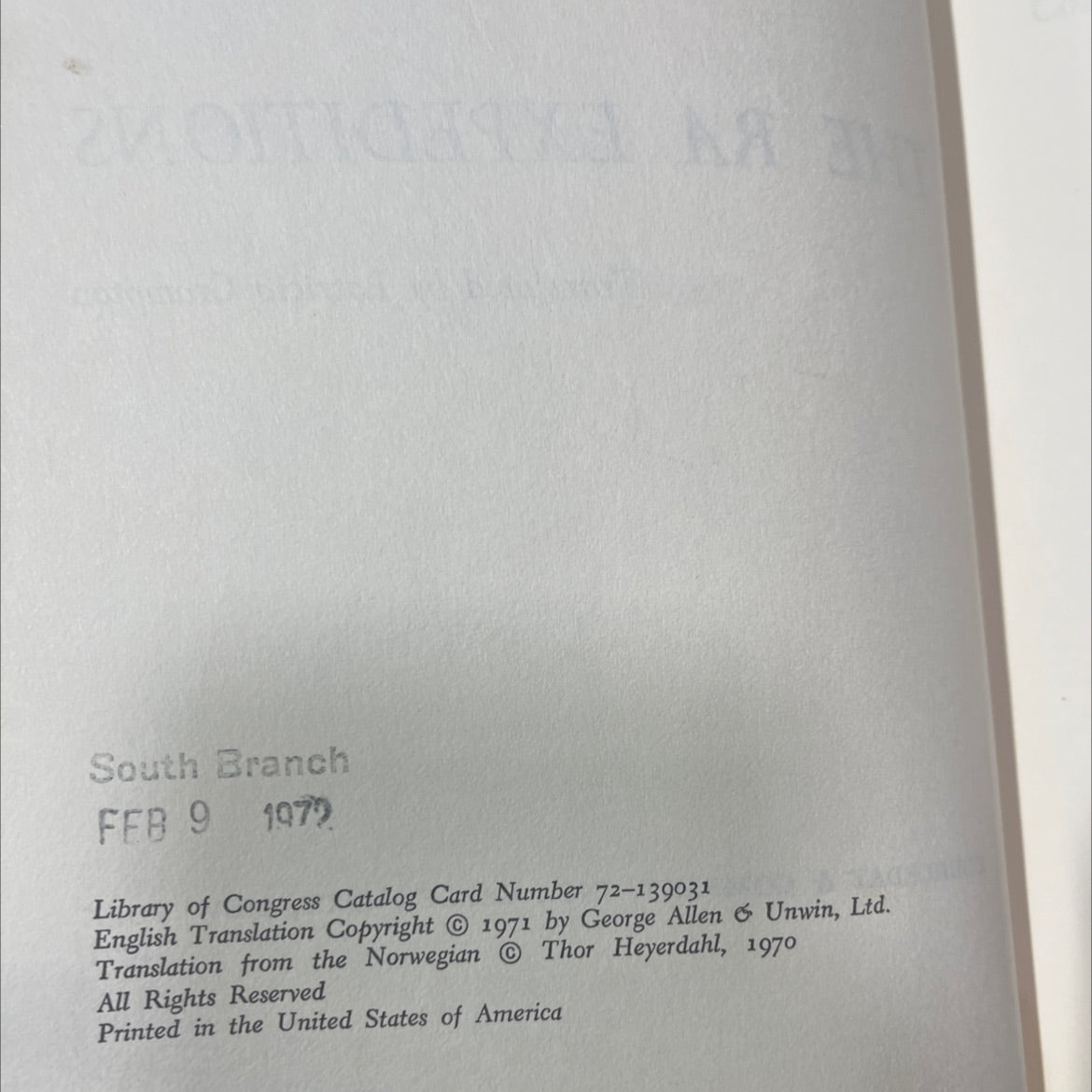 the ra expeditions book, by thor heyerdahl, 1971 Hardcover image 3