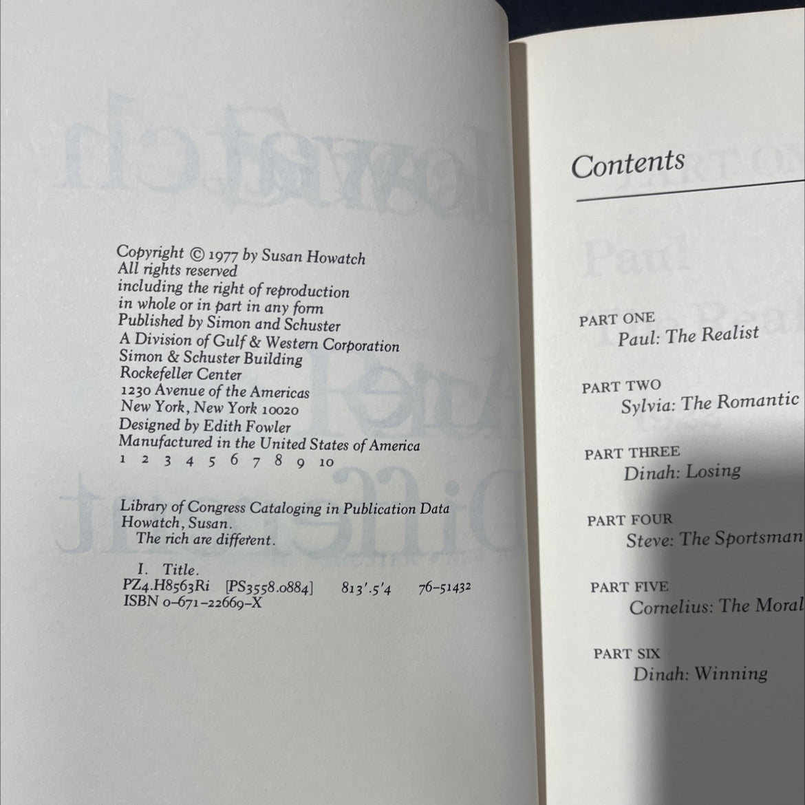 the rich are different book, by Susan Howatch, 1977 Hardcover, Vintage, Heavily Used image 3