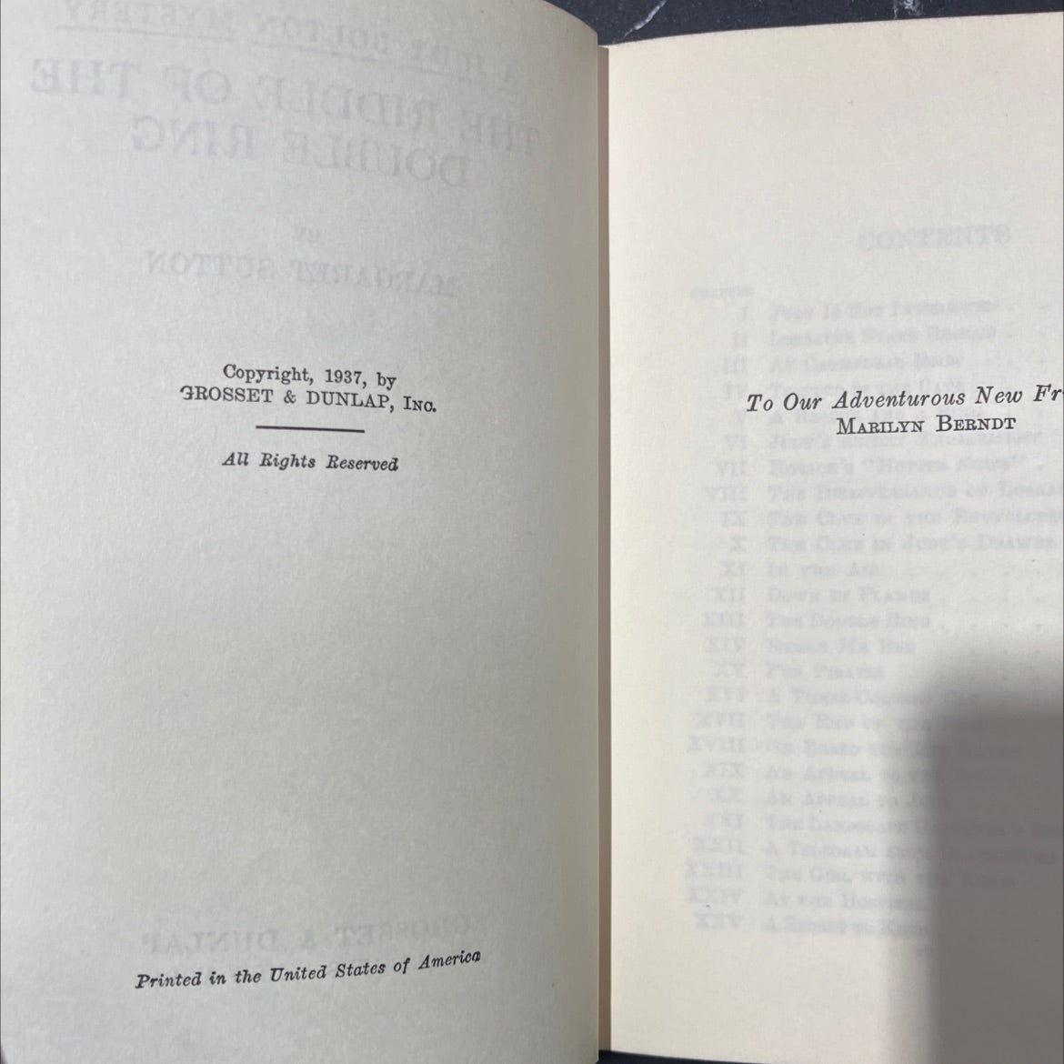 the riddle of the double ring book, by margaret sutton, 1937 Hardcover image 3