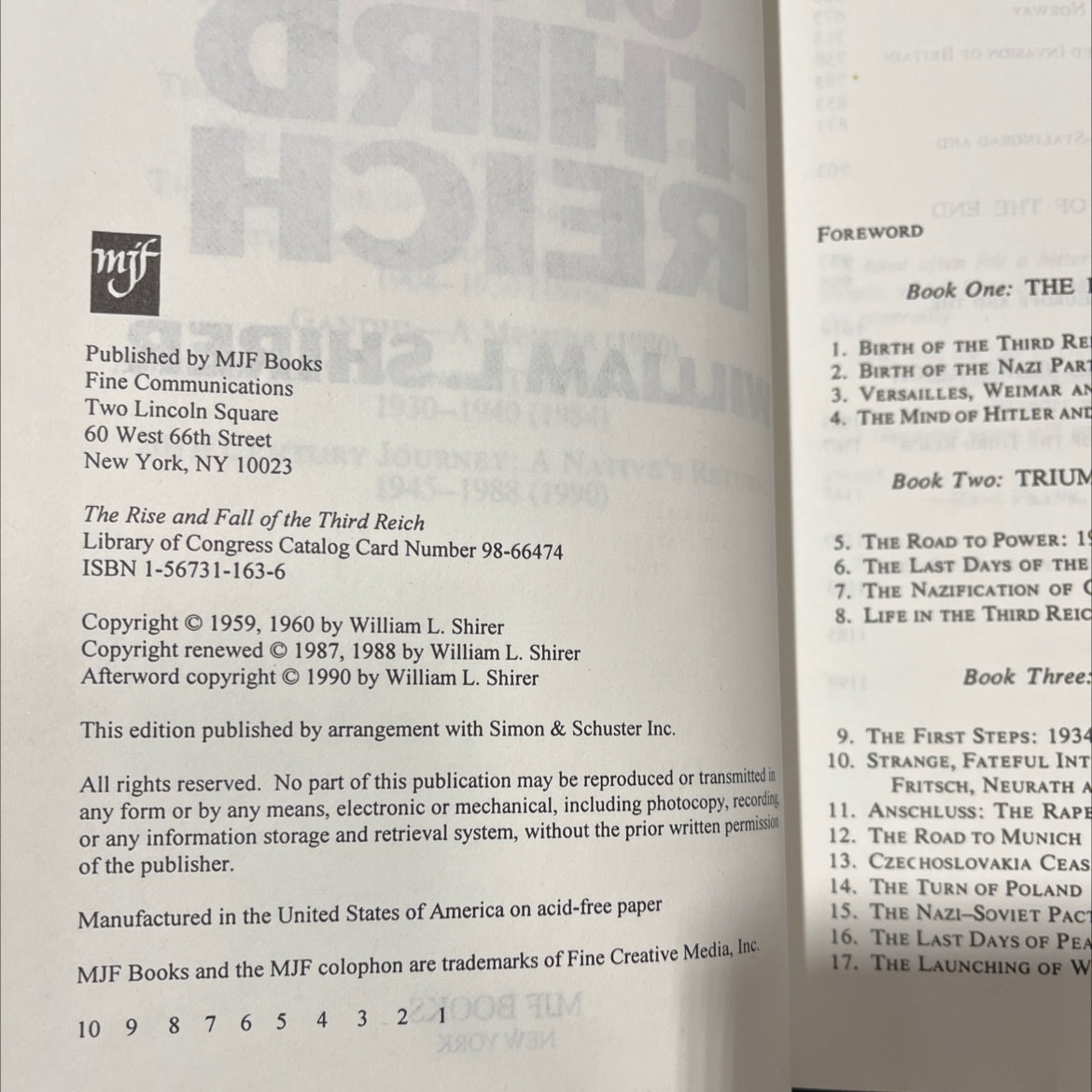 the rise and fall of the third reich book, by william l. shirer, 1990 Hardcover image 3