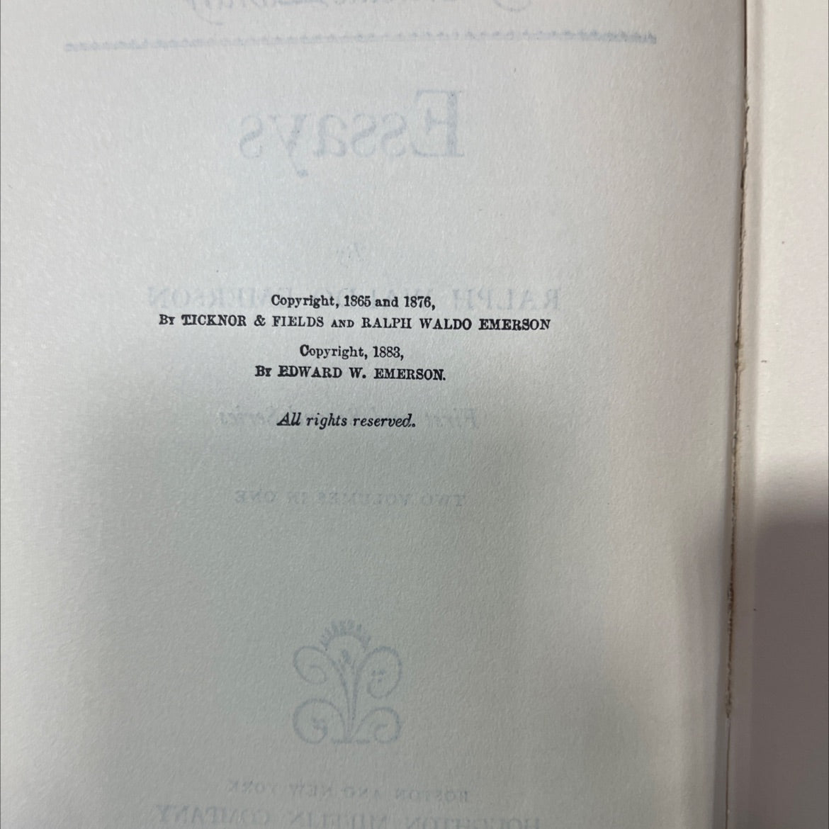 the riverside library essays book, by ralph waldo emerson, 1883 Hardcover image 3