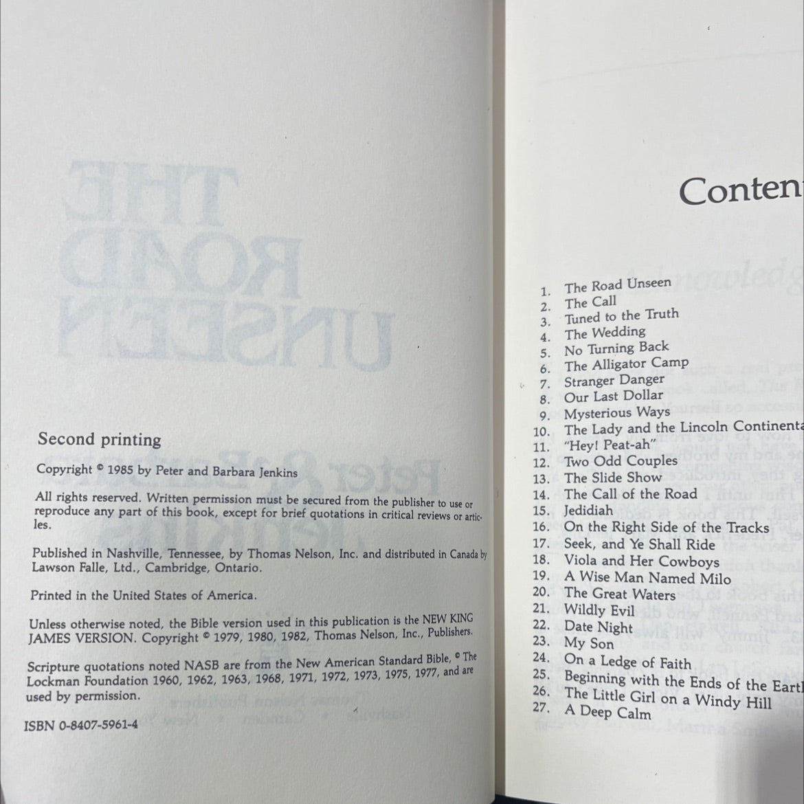 the road unseen book, by Peter & Barbara Jenkins, 1985 Hardcover image 3