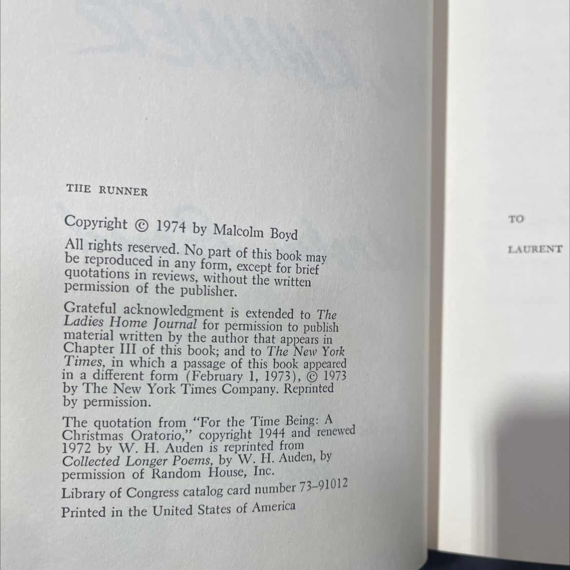 the runner book, by malcolm boyd, 1974 Hardcover image 3