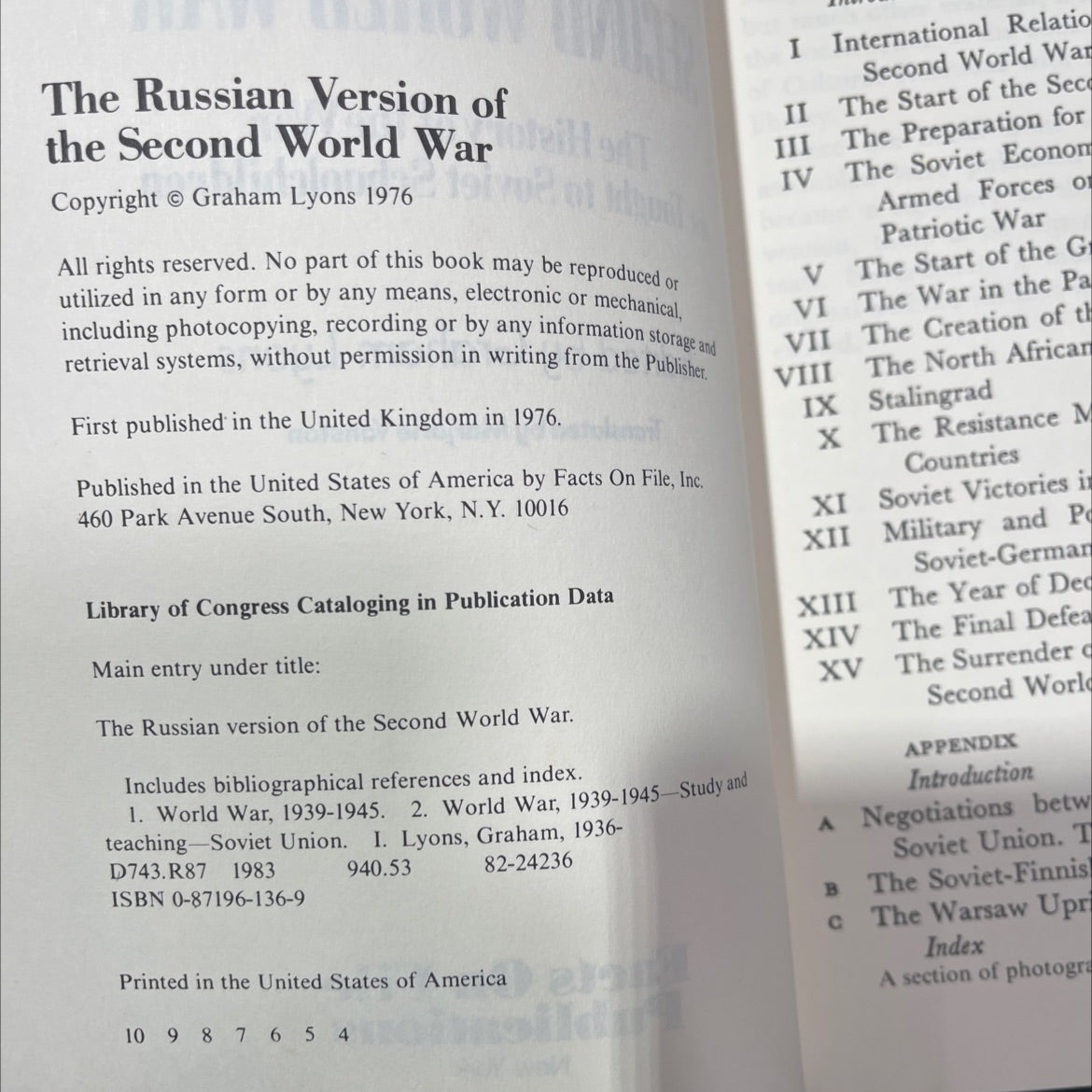 the russian version of the second world war book, by graham lyons, 1976 Paperback image 3