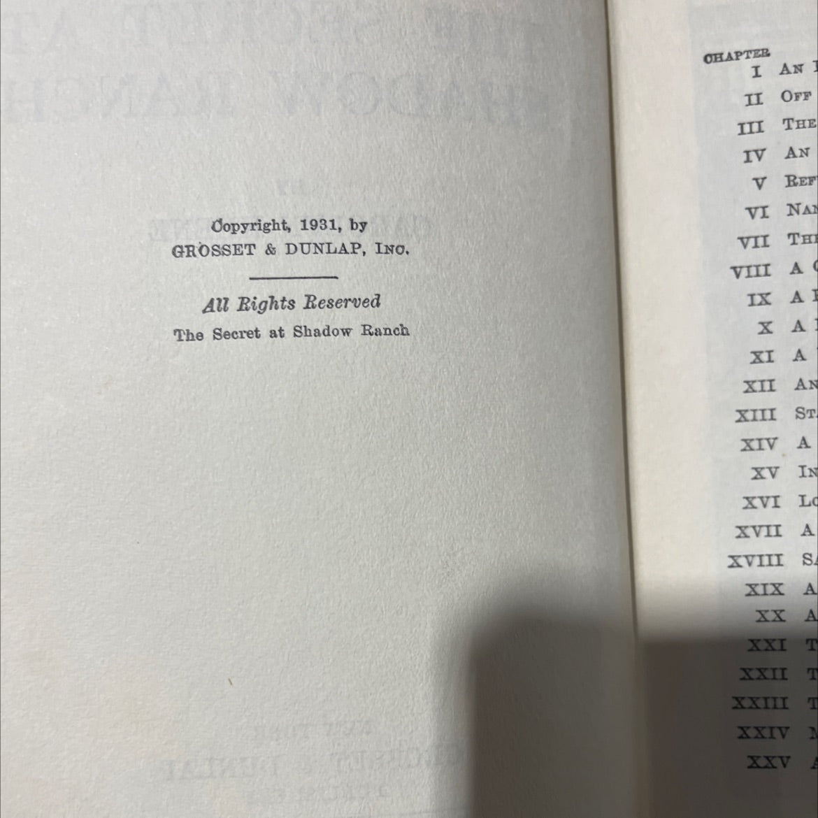 the secret at shadow ranch book, by carolyn keene, 1931 Hardcover image 3