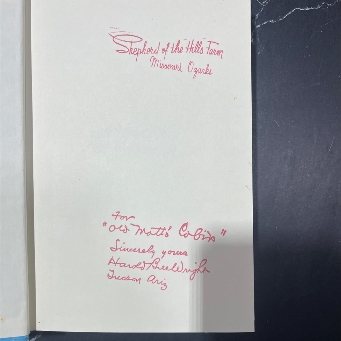 SIGNED the shepherd of the hills book, by harold bell wright, 1983 Hardcover image 4