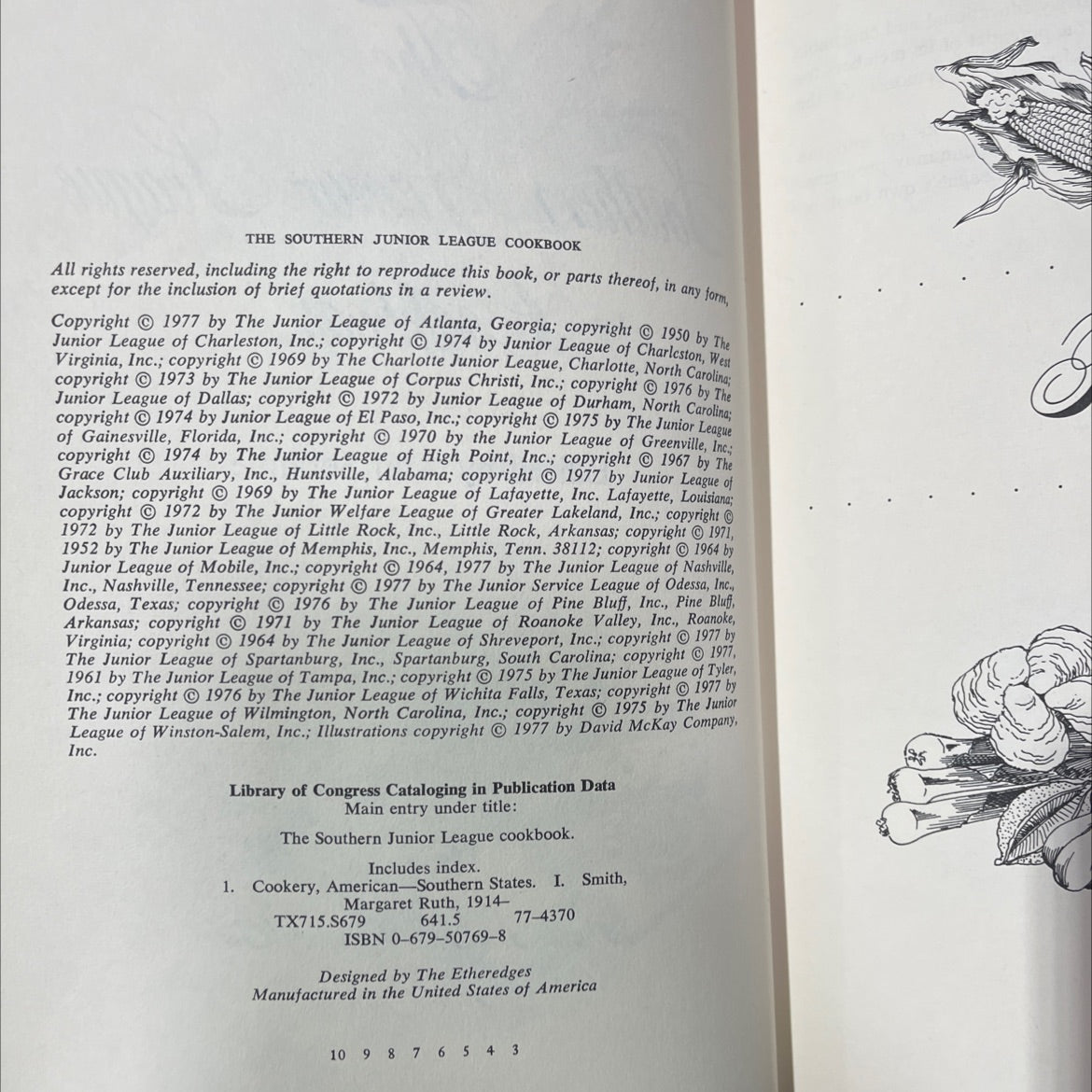 the southern junior league cookbook book, by Ann Seranne, 1977 Hardcover image 3