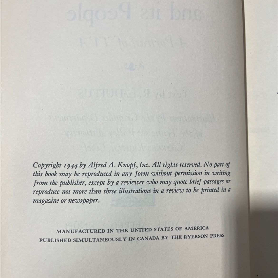 the valley and its people a portrait of tva book, by r. l. duffus, 1946 Hardcover image 3