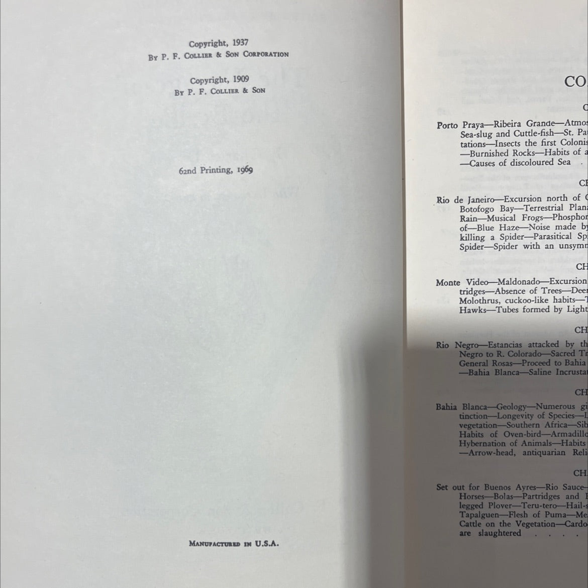 the voyage of the beagle book, by charles darwin, 1937 Hardcover image 3