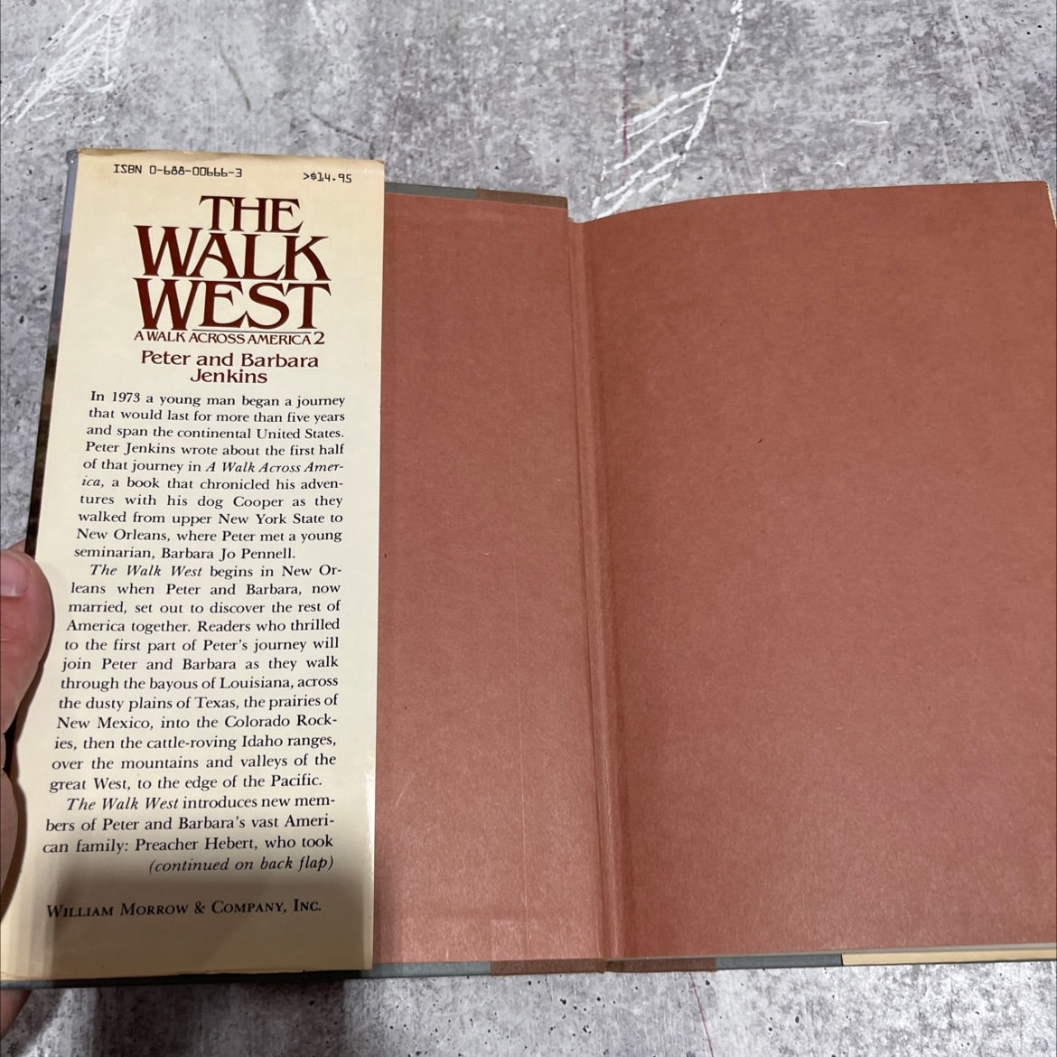 the walk west book, by Peter and Barbara Jenkins, 1981 Hardcover image 4
