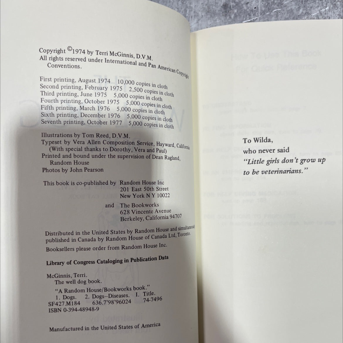 the well dog book book, by Terri McGinnis D.V.M., 1977 Hardcover image 3