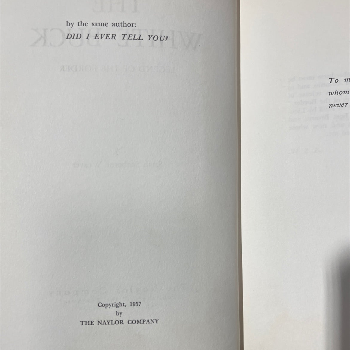 the white buck legend of the border book, by Sarah Sanborne Weaver, 1957 Hardcover image 3