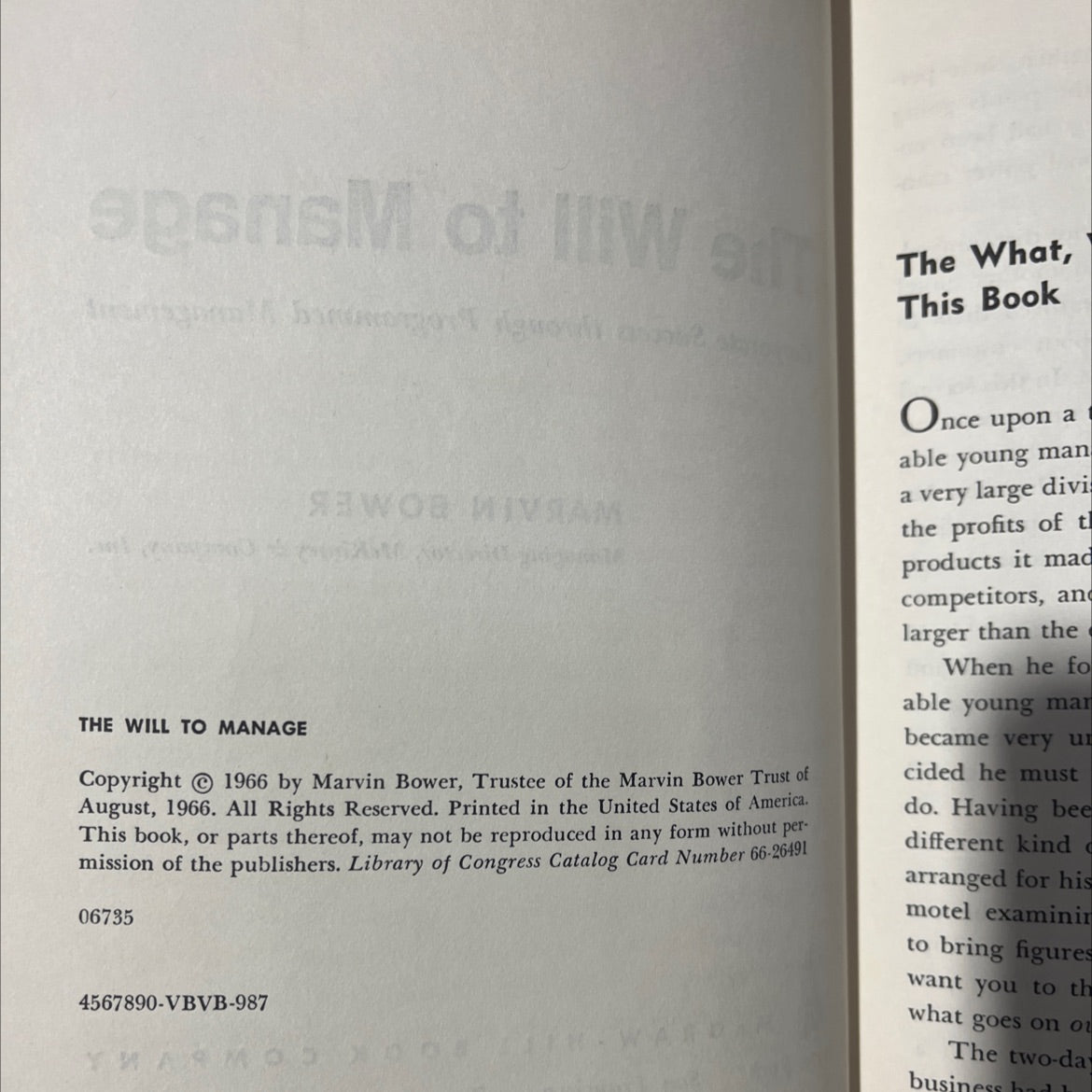 the will to manage corporate success through programmed management book, by marvin bower, 1966 Hardcover image 3