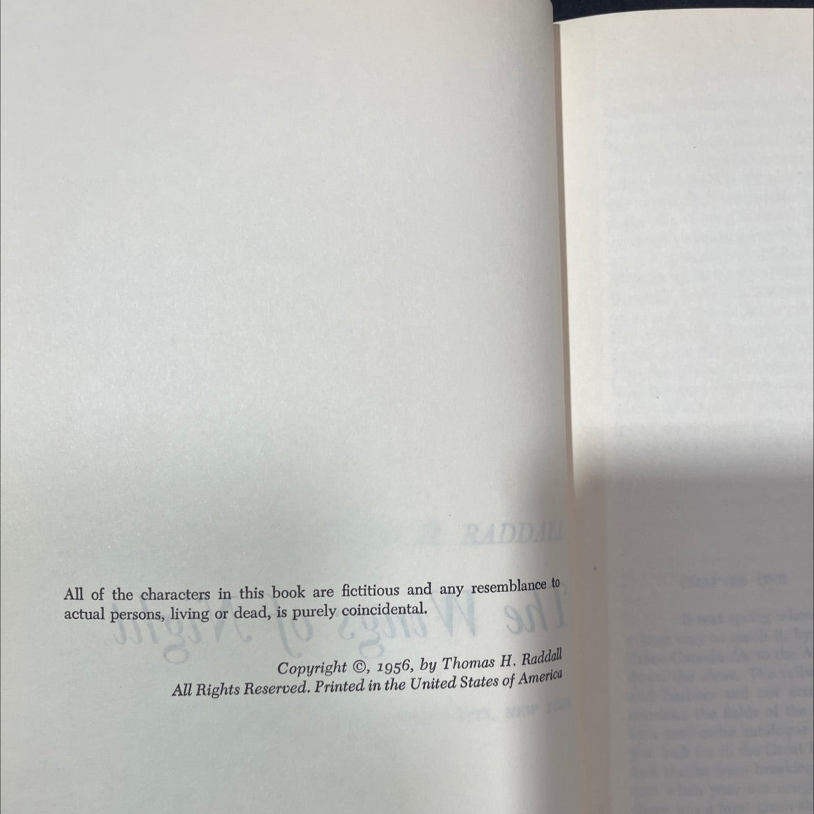 the wings of night book, by Thomas H. Raddall, 1956 Hardcover, Vintage image 3