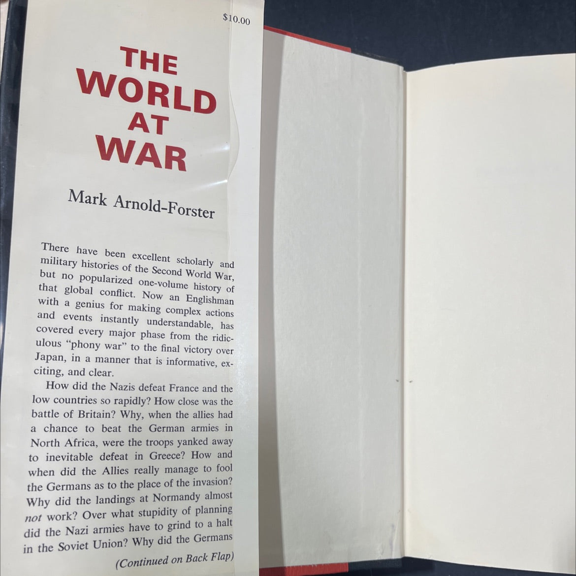 the world at war book, by Mark Arnold-Forster, 1973 Hardcover image 4