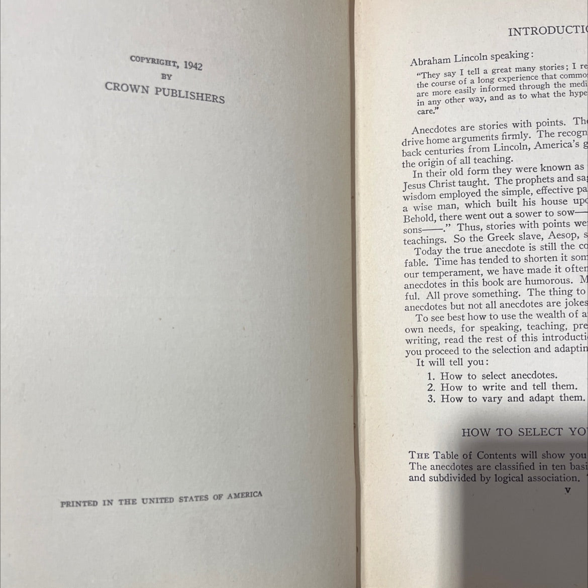 thesaurus of anecdotes book, by edmund fuller, 1942 Hardcover image 3