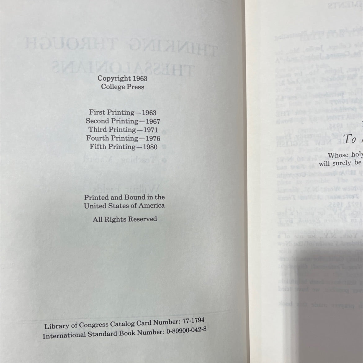 thinking through thessalonians book, by wilbur fields, 1980 Hardcover, Vintage image 3