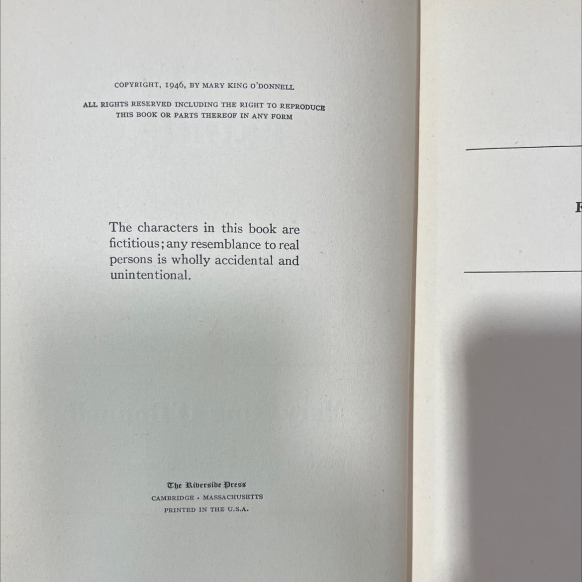 those other people book, by mary king o'donnell, 1946 Hardcover image 3