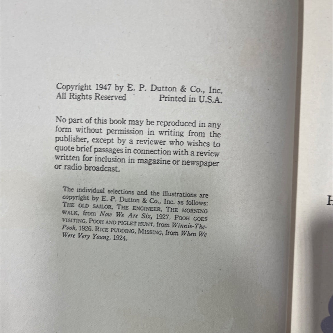 tikits the old sailor and other selections from a. a. milne book, by a. a. milne, 1947 Hardcover image 3