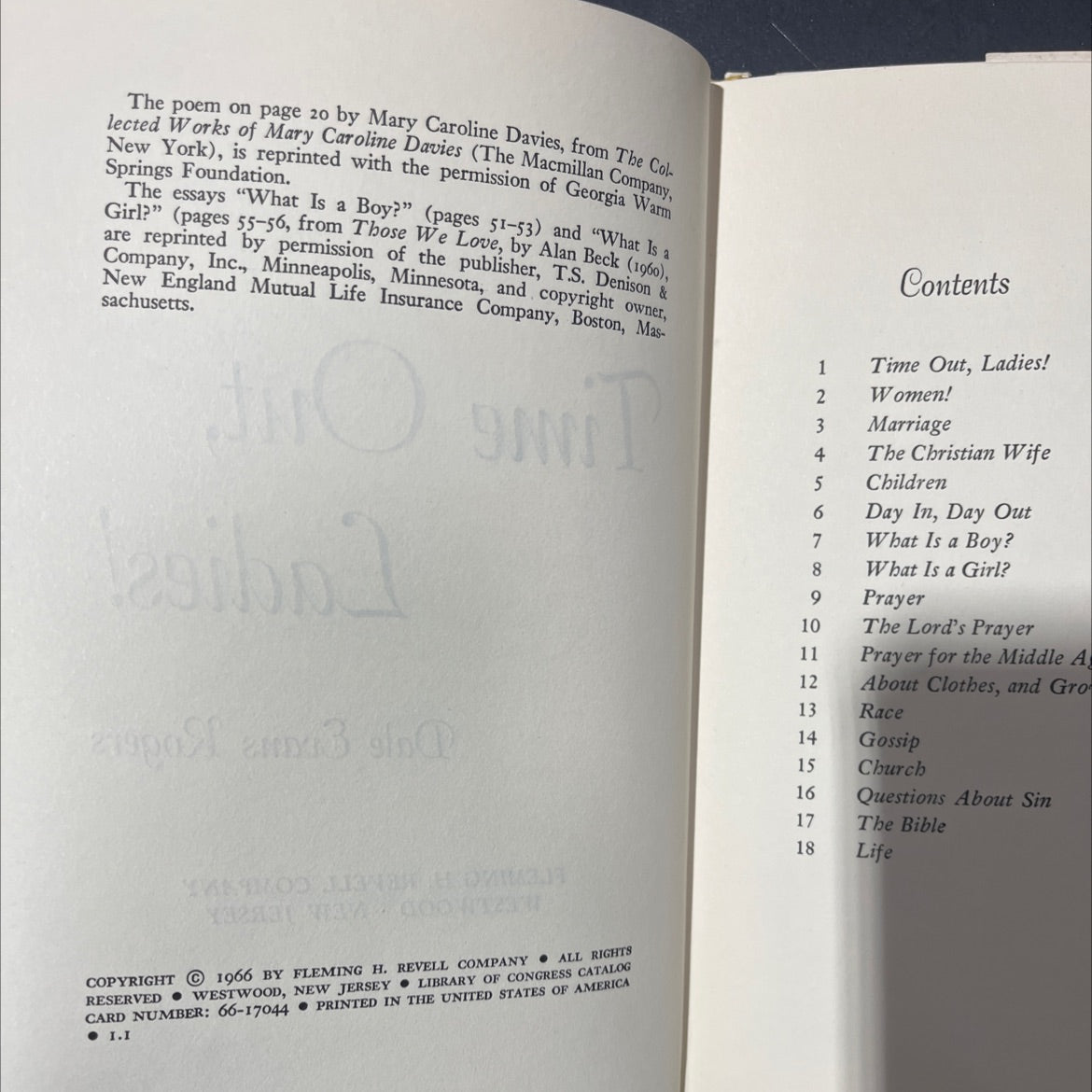 time out, ladies! book, by dale evans rogers, 1966 Hardcover image 3