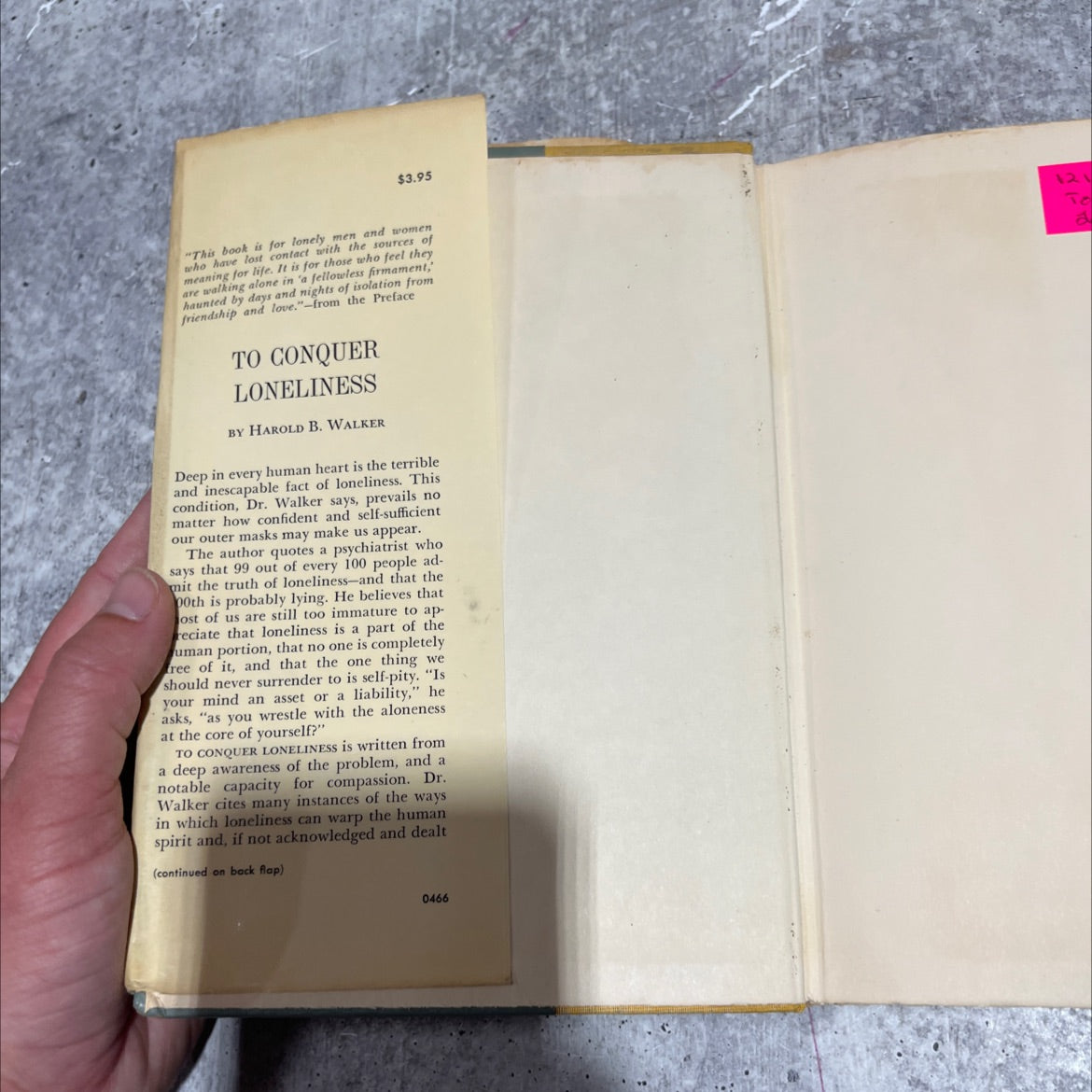 to conquer loneliness book, by harold blake walker, 1966 Hardcover image 4